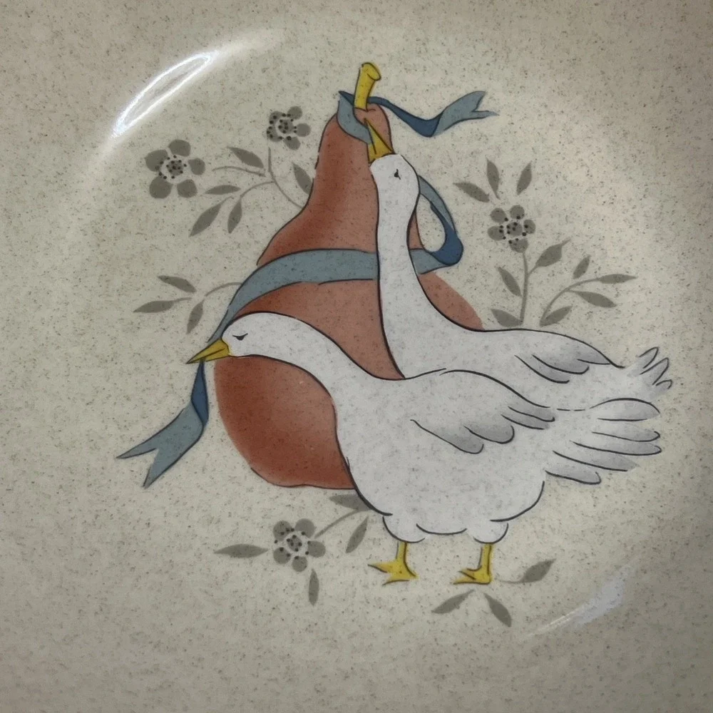 Vtg Cottagecore International Marmalade Geese Serving Bowl 9